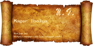 Mager Ibolya névjegykártya